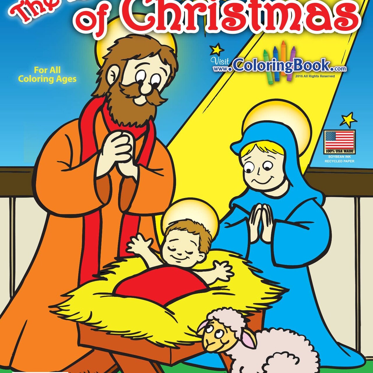 Edge Collections - Multicolor - Educational Christmas Story Coloring Book - 1 Piece